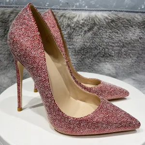 Charmant Rot Geflecktes Abend Pumps 2022 12 Cm Stilettos Spitzschuh Pumps Hochhackige