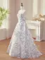 Blomsterfe Himmelen Blå Beading Paljetter Appliques Ballkjoler 2026 Ballkjole Strapless Uten Ermer Ryggløse