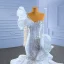 Luxus / Herrlich Sexy Weiß Fallende Rüsche Brautkleider / Hochzeitskleider 2022 Meerjungfrau One-Shoulder Strass Pailletten Lange Ärmel Rückenfreies Kapelle-Schleppe Hochzeit