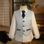 Mode 6 pièces Manches Longues Argenté Costume Garçon Mariage 2025 Bijoux De Corps Manteau Pantalon Chemise Cravate Gilet Mariage