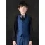 Bleu Marine 5 pièces Manches Longues Costume Garçon Mariage 2022 Manteau Pantalon Chemise Cravate Gilet