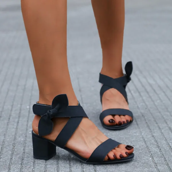 Modest / Simple Summer Orange Street Wear Womens Sandals 2022 Bow X-Strap 5 cm Stiletto Heels Open / Peep Toe Sandals High Heels