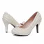 Elegante Witte Parel Bruidsschoenen 2025 9 cm Naaldhakken / Stiletto Ronde Neus Huwelijk Pumps Hoge Hakken