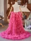 Chic / Beautiful Fuchsia Handmade  Cascading Ruffles Prom Shawls 2025