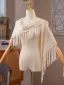 Vintage / Retro Beige Knitting Tassel Prom shawl 2025
