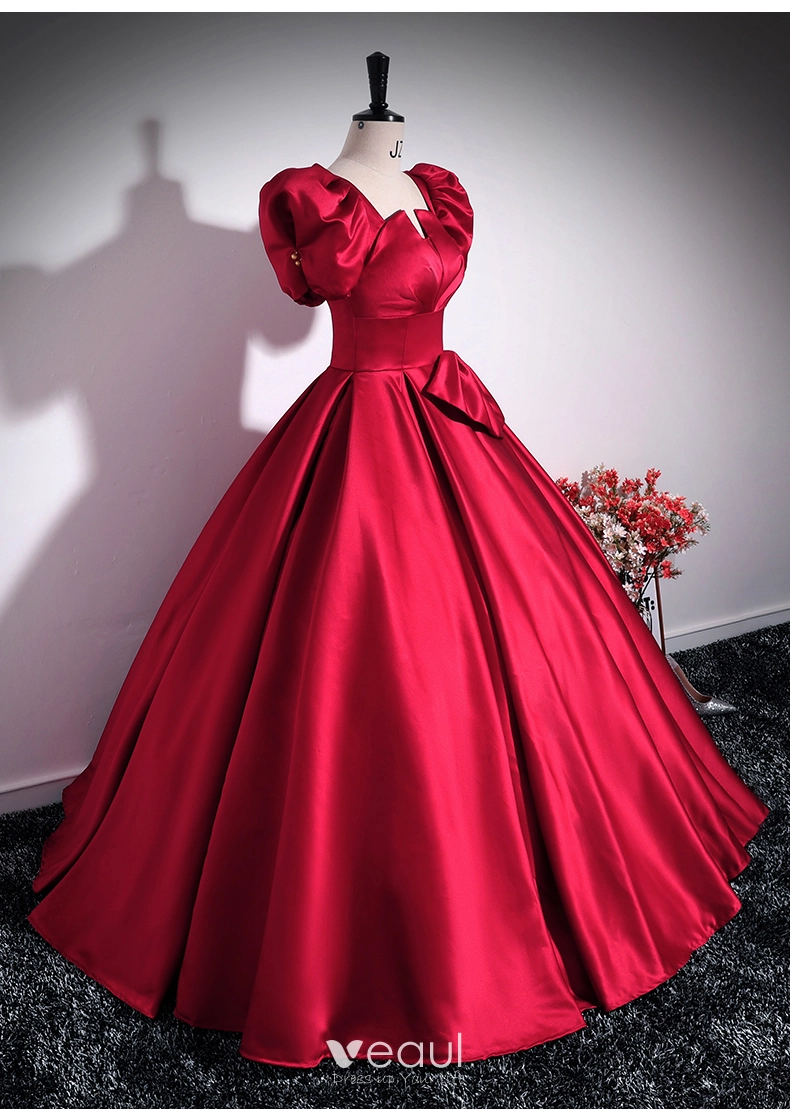 fitted lace wedding dress New Arrival Red Prom Dresses Off-the-Shoulder Lace Appliques Long Slee main image 1