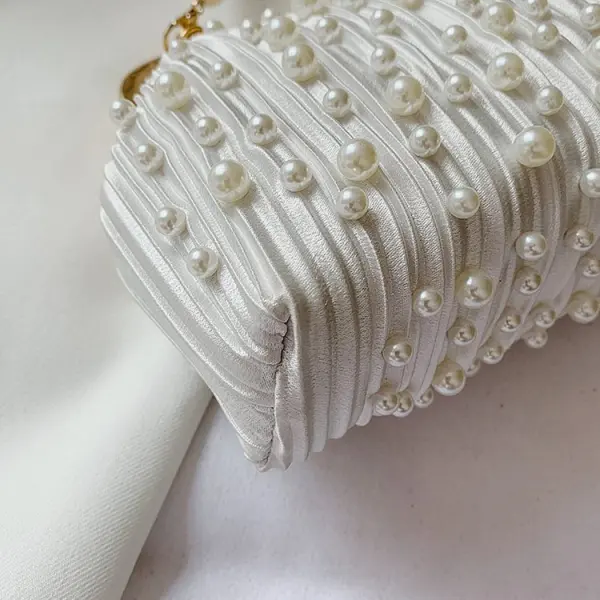 Chic / Beautiful Fashion White Pearl Prom Clutch Bags 2023