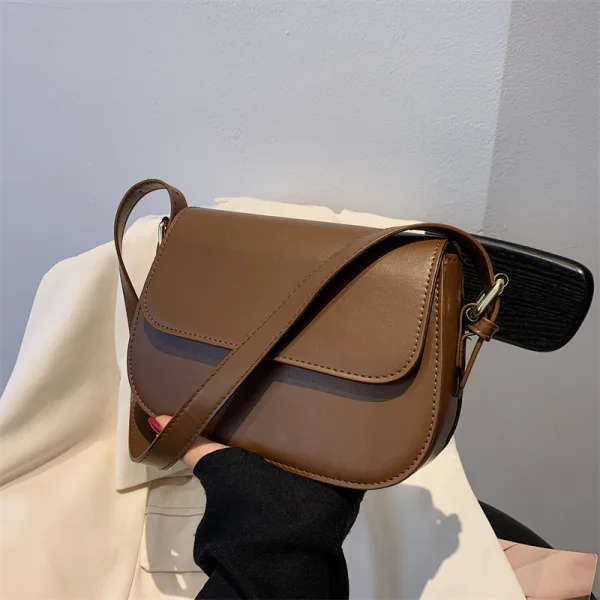 Vintage Eenvoudige Koffie Straatkleding PU Handtas 2024
