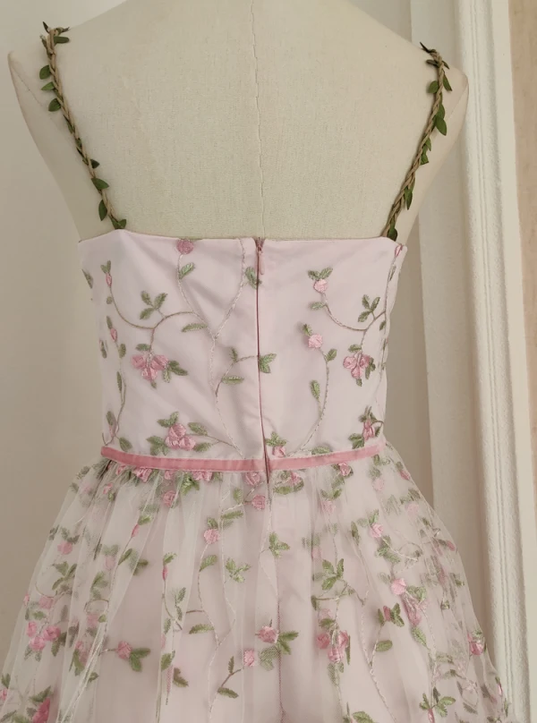 Flower Fairy Chic / Beautiful Multi-Colors Pearl Appliques Homecoming Graduation Dresses 2023 A-Line / Princess Spaghetti Straps Bow Sash Sleeveless Backless Tea-length
