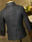 Fashion Black Plaid 5-piece Boys Wedding Suits 2022 Long Sleeve Coat Pants Shirt Tie Vest