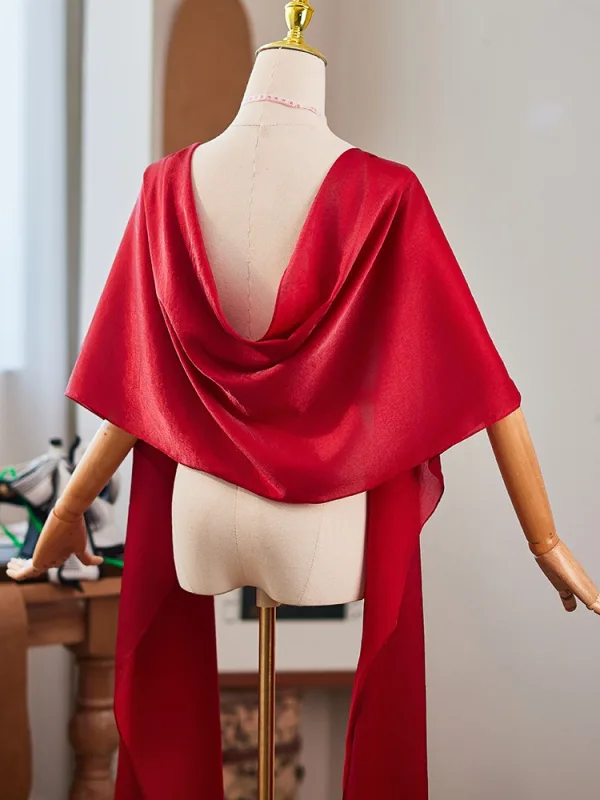 Vintage / Retro Burgundy Evening Party Prom shawl Jackets & wraps 2024