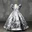 Haut de Gamme Blanche Perlage Perle Robe Ceremonie Fille 2022 Robe Boule Encolure Dégagée Gonflée Manches Courtes Noire Fleur Longue Promo Robe Ceremonie Fille