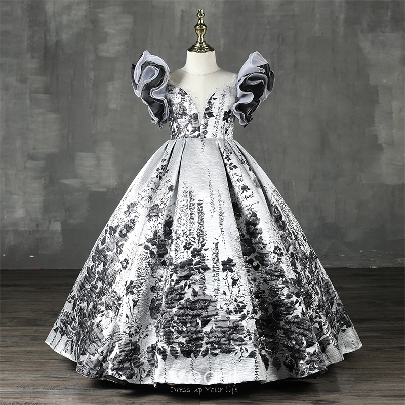 High-end White Beading Pearl Flower Girl Dresses 2022 Ball Gown Scoop Neck Puffy Short Sleeve Black Flower Floor-Length / Long Prom Flower Girl High-end White Beading Pearl Flower Girl Dresses 2022 Ball Gown Scoop Neck Puffy Short Sleeve Black Flower Floor-Length / Long Prom Flower Girl