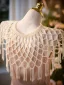Charming Pearl Pink Handmade  Pearl Wedding shawl 2025 Scoop Neck