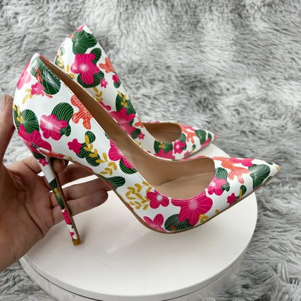 Fancy Multi-Colors Doodle Outdoor / Garden Pumps 2023 12 cm Stiletto Heels Pointed Toe Pumps High Heels