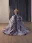 Sparkly High-end Purple Cascading Ruffles Star Sequins Prom Dresses 2026 Ball Gown Strapless Sleeveless Backless Chapel Train Formal Dresses