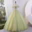 Modern / Fashion Sage Green Sequins Prom Dresses 2023 Ball Gown Off-The-Shoulder Sleeveless Backless Floor-Length / Long Prom Formal Dresses
