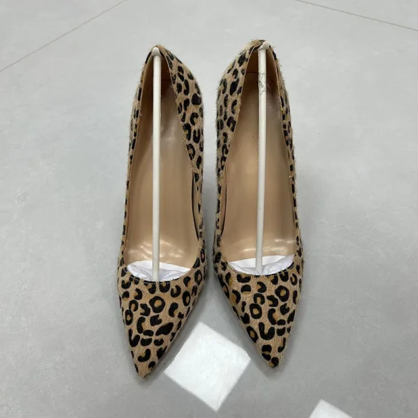 Fashion Brown Leopard Print Evening Party Pumps 2025 12 cm Stiletto Heels Pointed Toe High Heels