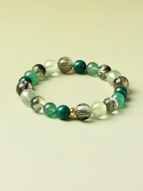 Inhabituel Vert Fait main Cristal Naturel Cristal Fantôme Vert Bracelets 2025 Accessorize