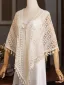 Vintage / Retro Beige Lace Tassel shawl 2025
