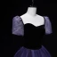 Vintage / Retro Purple Prom Dresses 2022 Ball Gown Square Neckline Puffy Short Sleeve Backless Floor-Length / Long Prom Formal Dresses