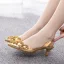 Modest / Simple Gold Rhinestone Prom Womens Sandals 2024 5 cm Stiletto Heels Pointed Toe Sandals High Heels