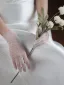 Simple Blanche Fait main Faux Diamant Tulle Mariage Gants Mariage 2025