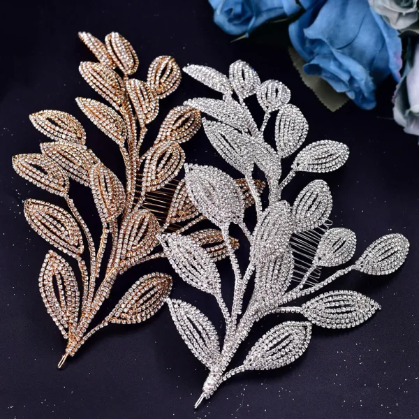 Bling Bling Doré Fait main Alliage Faux Diamant Accessoire Cheveux Mariage Mariage 2023