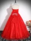Schöne Rot Strass Pailletten Ballkleider 2024 Ballkleid Bandeau Ärmellos Rückenfreies Schleife Lange Ball Festliche Kleider