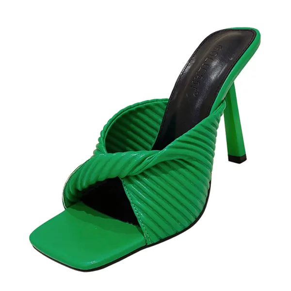 Chic / Beautiful Sky Blue Street Wear Womens Sandals 2022 9 cm Stiletto Heels Open / Peep Toe Sandals High Heels