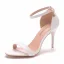 Sexy White Evening Party Womens Sandals 2023 Ankle Strap 9 cm Stiletto Heels Open / Peep Toe Sandals High Heels