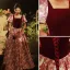 Fine Burgunder Printing Selskapskjoler 2022 Prinsesse Suede Firkantet Hals Puffy Korte Ermer Ryggløse Lange Polyester Aften Formelle Kjoler