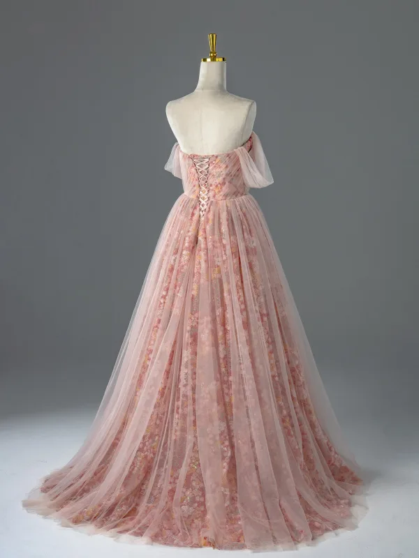 Elegante Rosa Pailletten Ballkleider 2026 Ballkleid Bandeau Ärmellos Rückenfreies Sweep / Pinsel Zug Festliche Kleider