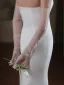 Élégant Blanche Fait main Faux Diamant Mariage Gants Mariage 2025 Tulle
