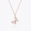 Mote Sterling Sølv Rose Gull Rhinestone Sommerfugl Halskjeder Tilbehør 2023