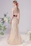 Sexy Champagne Sequins Evening Dresses 2023 Trumpet / Mermaid Strapless Bow Sleeveless Backless Floor-Length / Long Evening Party Formal Dresses