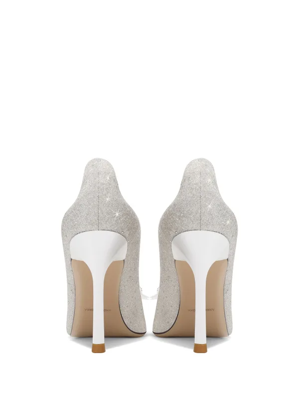 Scintillantes Argenté Faux Diamant Noeud Paillettes Chaussure De Mariée 2025 8 cm Talons Aiguilles À Bout Pointu Mariage Escarpins Talons Hauts
