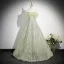 Fashion Sage Green Sequins Prom Dresses 2024 Ball Gown Off-The-Shoulder Sleeveless Backless Floor-Length / Long Prom Formal Dresses