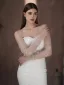 Élégant Blanche Appliques La Mariée Mariage Gants Mariage 2025 Tulle