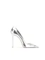 Sexig Silver Afton Rhinestone Rosett Pumps 2024 Läder 10 cm Stilettklackar Spetsiga Pumps Högklackade