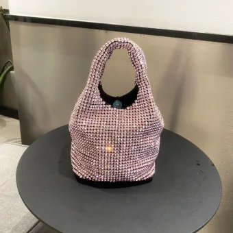 Sparkly Blushing Pink Rhinestone Cocktail Party Women S Bags Shoulder Bags 2023