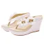 Bohemia White Appliques Outdoor / Garden Womens Sandals 2023 10 cm Wedges Open / Peep Toe Sandals