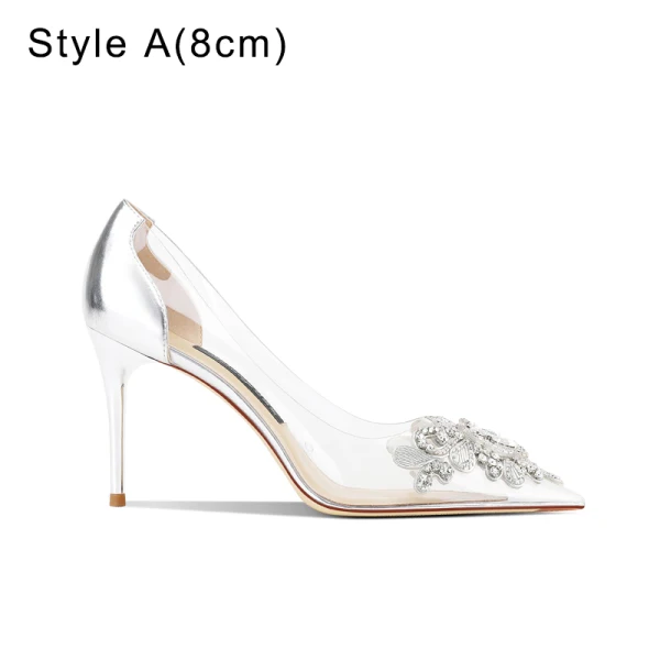 Sexy Gold Abend Strass Schmetterling Pumps Hochhackige 2022 8 cm Stilettos Spitzschuh Pumps