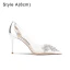 Sexy Gold Abend Strass Schmetterling Pumps Hochhackige 2022 8 cm Stilettos Spitzschuh Pumps