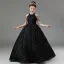 Bling Bling Black Beading Sequins Birthday Flower Girl Dresses 2024 Ball Gown Scoop Neck Sleeveless Backless Floor-Length / Long