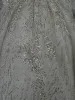 Scintillantes Blanche Perlage Glitter Paillettes Robe De Mariée 2024 Robe Boule Encolure Carrée Manches Longues Dos Nu Longue Mariage