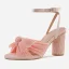 Sexy Gold Street Wear Bow Womens Sandals 2022 Ankle Strap 10 cm Thick Heels Open / Peep Toe Sandals High Heels