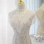 Charming Silver Beading Tassel Sequins Lace Flower Evening Dresses 2023 Trumpet / Mermaid High Neck Sleeveless Floor-Length / Long Evening Party Formal Dresses