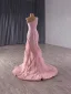 High End Rosa Ballkleider 2025 Meerjungfrau One-Shoulder Ärmellos Rückenfreies Sweep / Pinsel Zug Festliche Kleider
