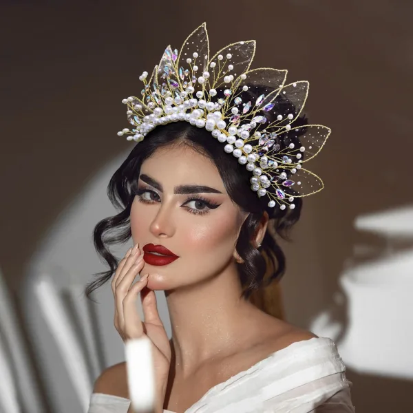 Fantaisie Multi-Couleurs Perle Faux Diamant Alliage Accessoire Cheveux Mariage 2024 Mariage